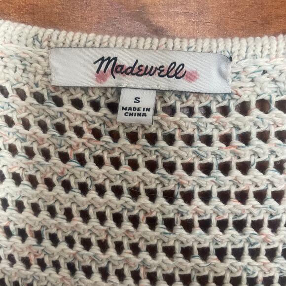 Madewell Seville Rainbow Marled Knit V-Neck Pullover Sweater Sz S - Picture 2 of 5